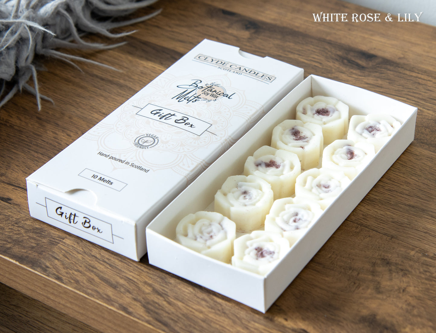 clyde candles botanical wax melts white rose and lilly