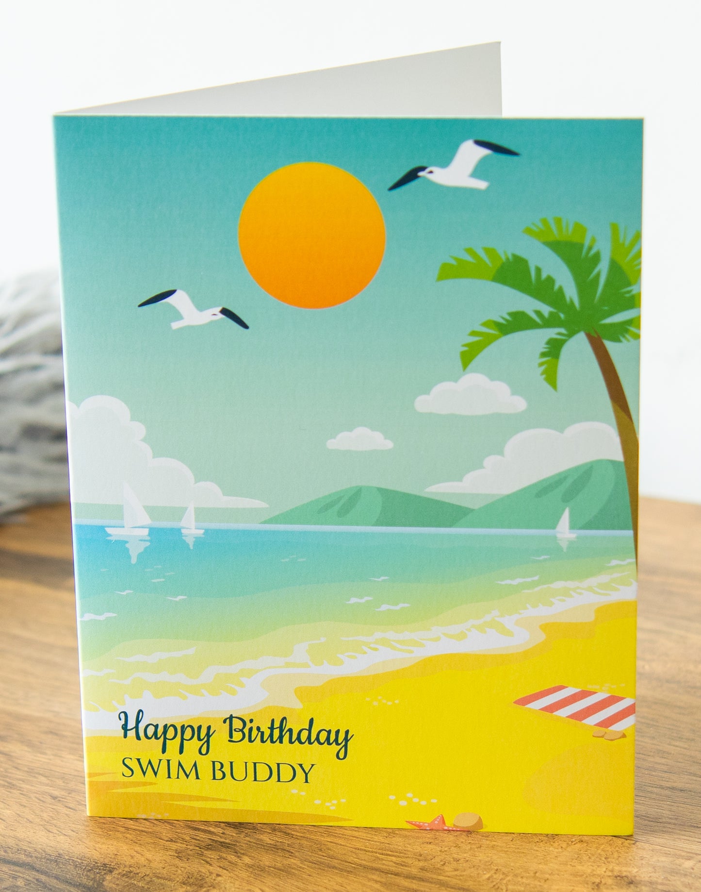 Happy birthday swim buddy greeting card