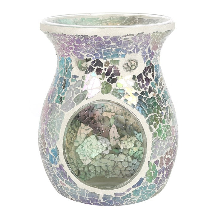 Large Light Blue Iridescent Crackle Wax Melter