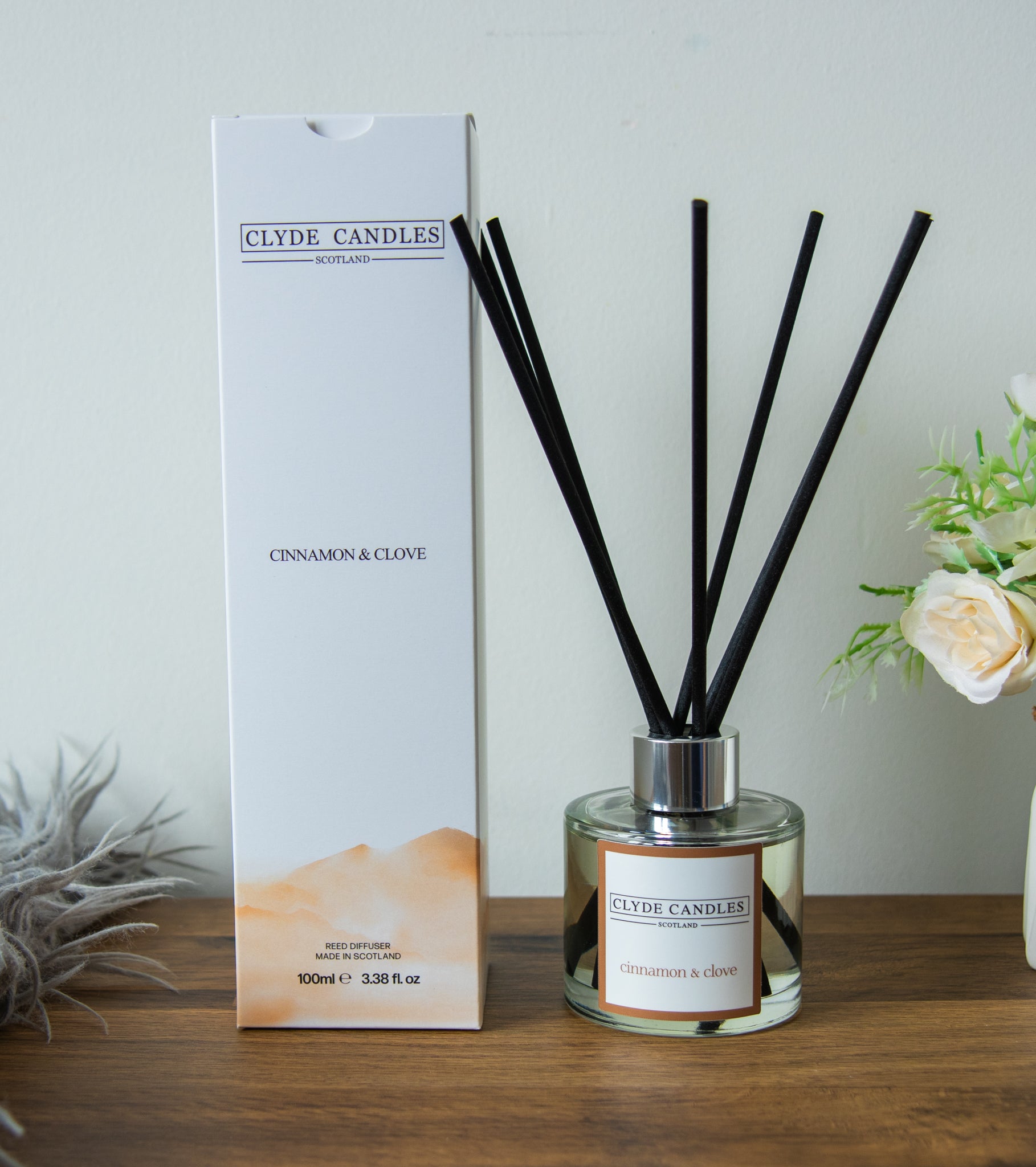 Cinnamon Clove Reed Diffuser Clyde Candles, Luxury Diffuser