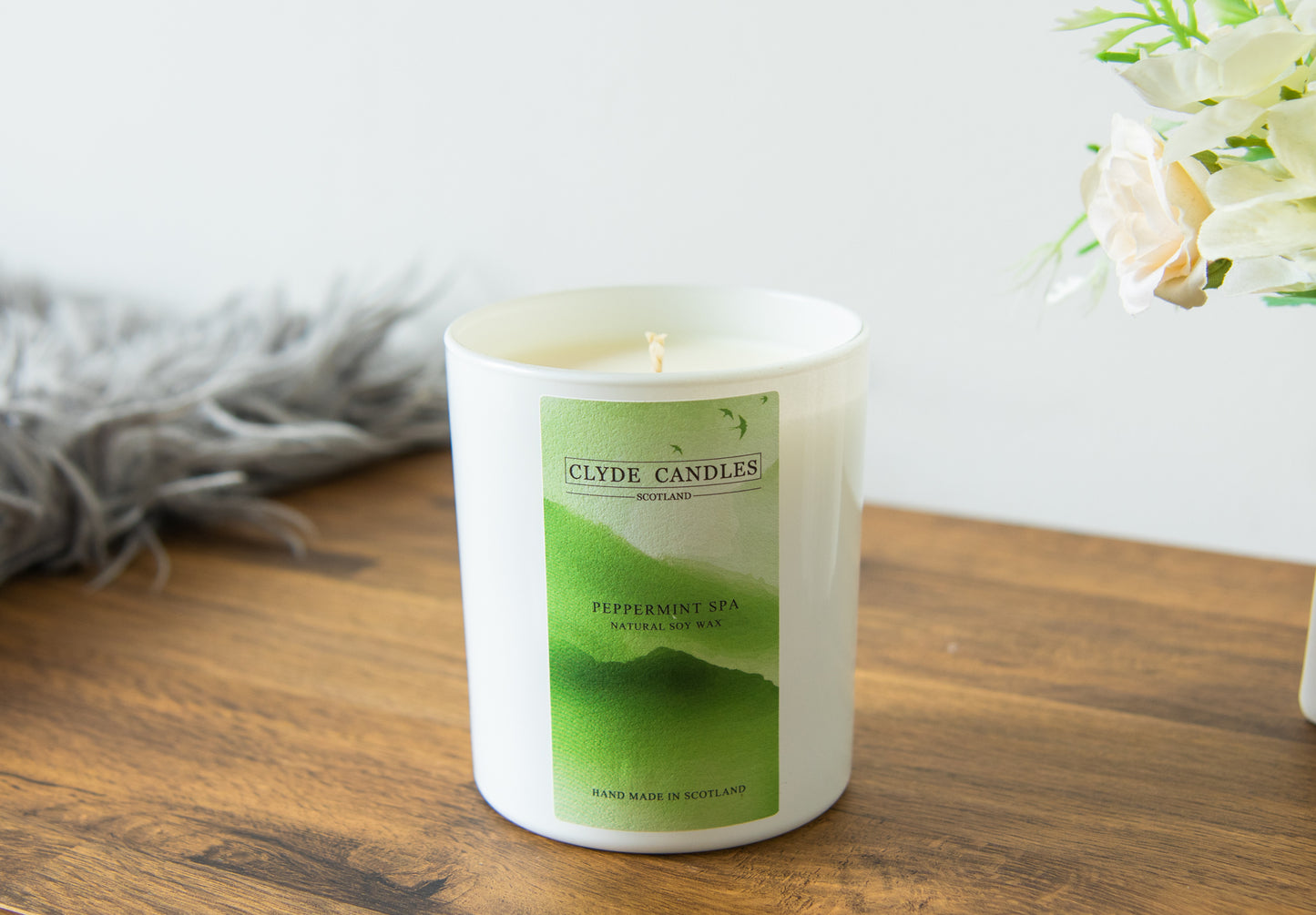 Peppermint Spa Gift Box Candle - Large Glass, luxury natural soy candles, gifts