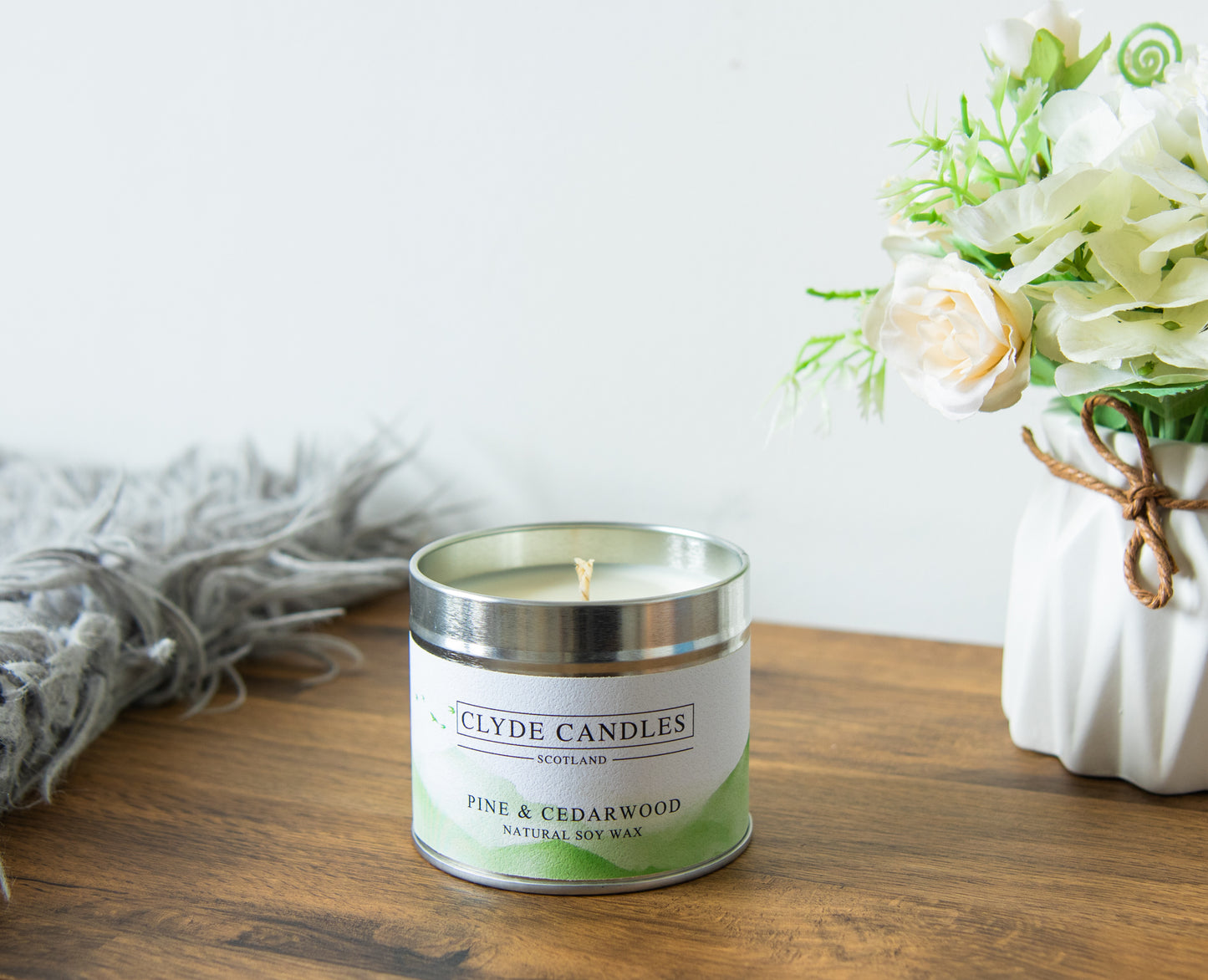 pine and cedarwood scented candle, Christmas tree candle, christmas gifts, clyde candles