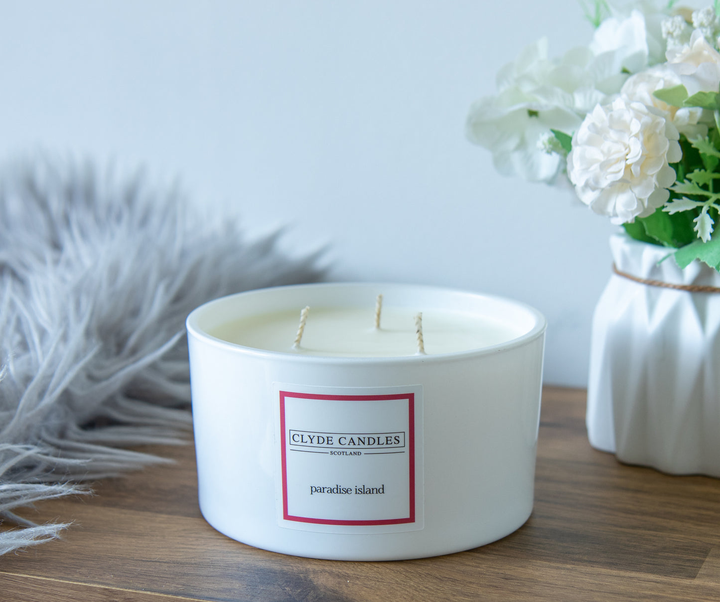 Paradise Island Gift Box Candle - Three Wicks, large vegan scottish candle gift, made in britain