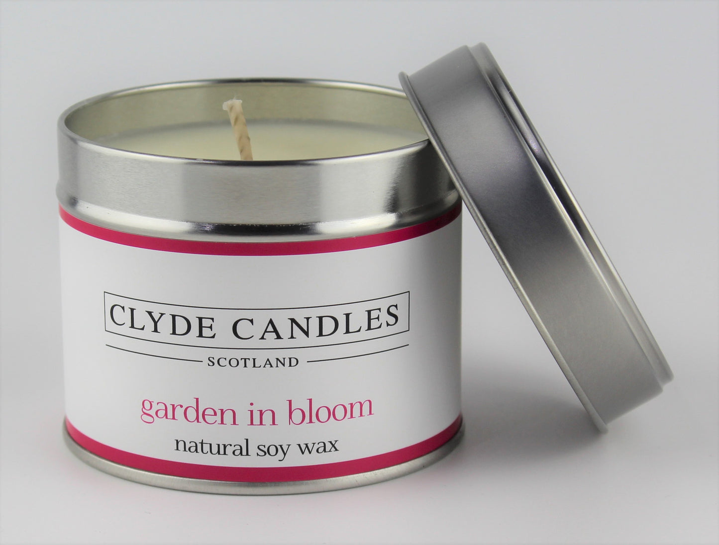 Garden In Bloom Scented Candle Tin Natural Soy wax, Scottish Candles, Clyde Candles