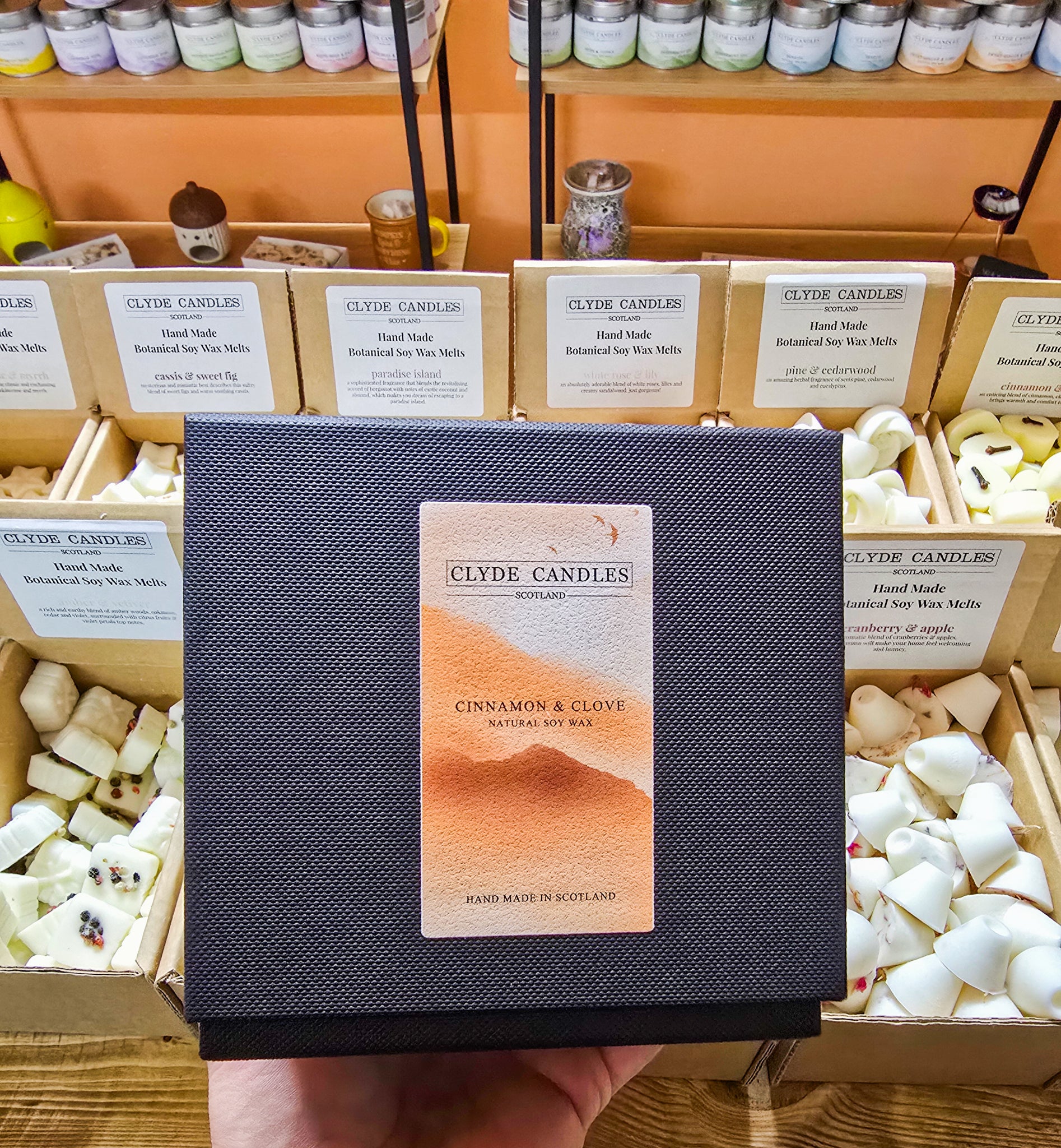 Limited edition Cinnamon & Clove candle in gift box