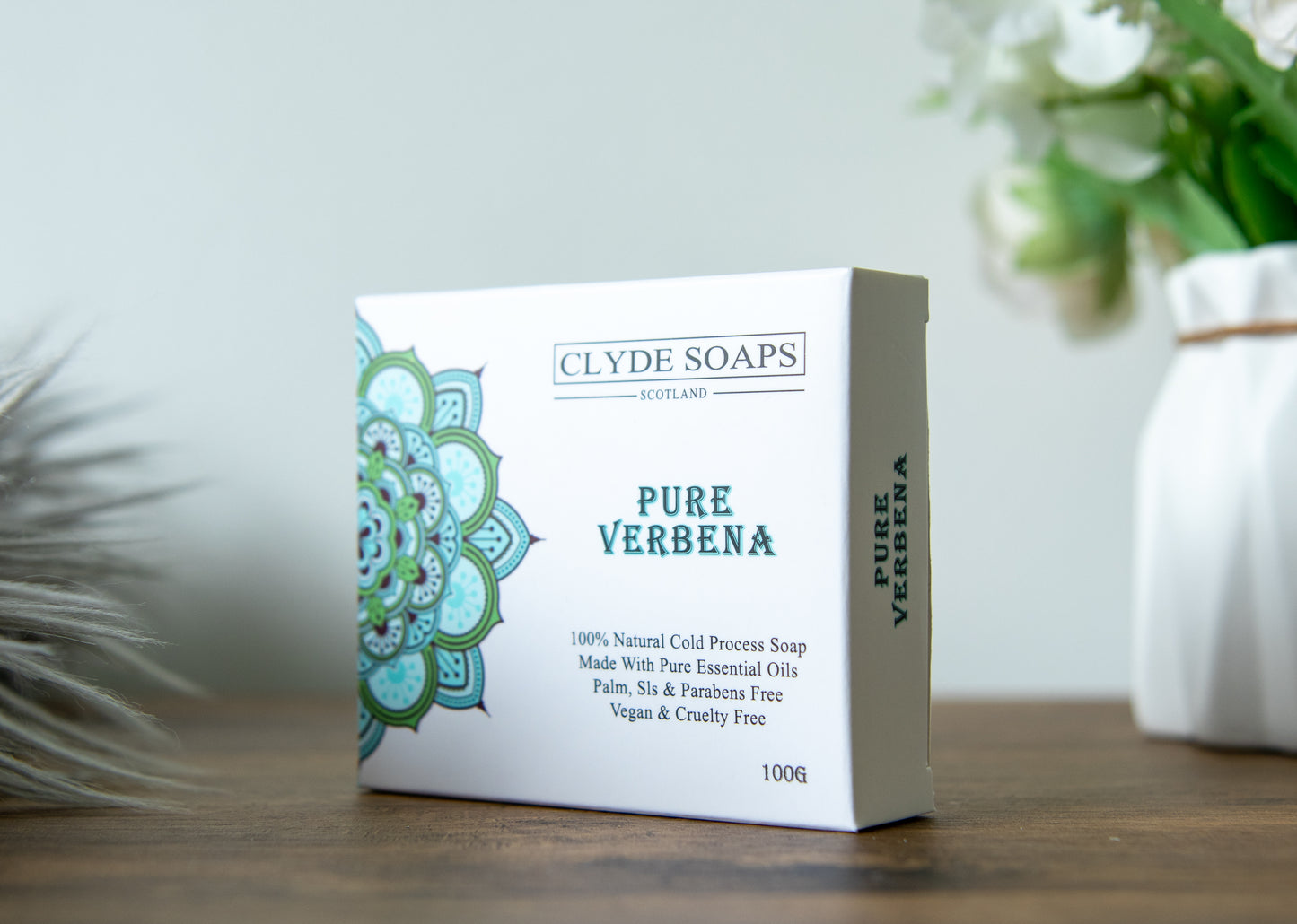 Pure Verbena Soap Bar - Clyde Soaps , Cold Process, Palm Oil & Plastic Free, Eco Gift, UK Handmade Vegan, Cruelty Free, Artisan Soap