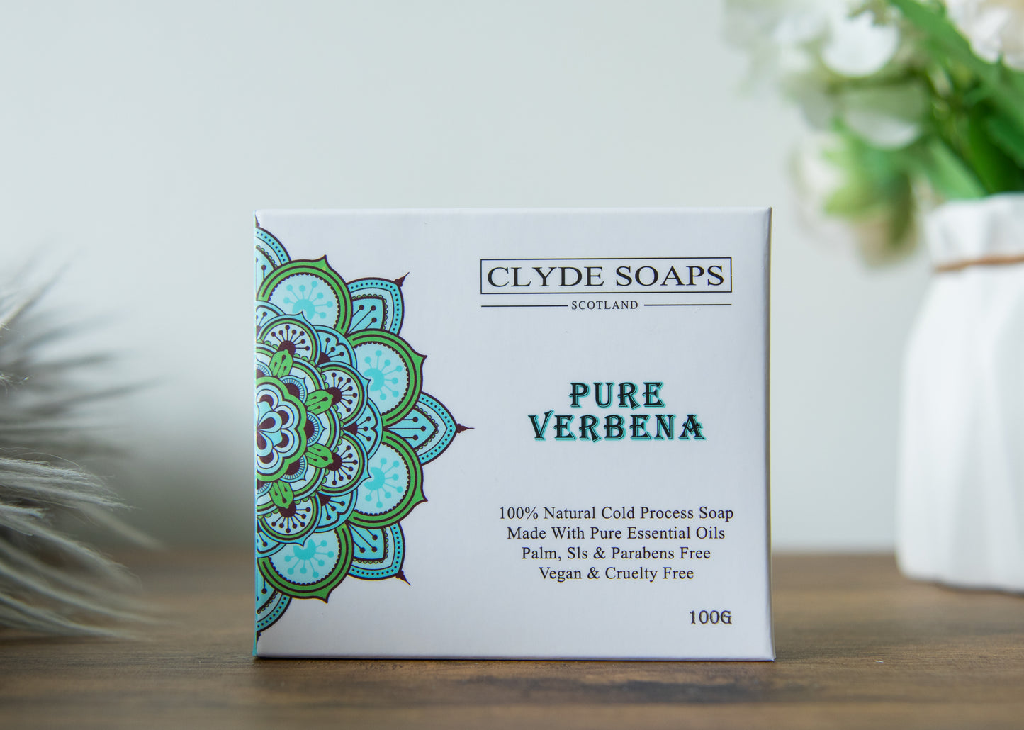 Pure Verbena Soap Bar - Clyde Soaps , Cold Process, Palm Oil & Plastic Free, Eco Gift, UK Handmade Vegan, Cruelty Free, Artisan Soap