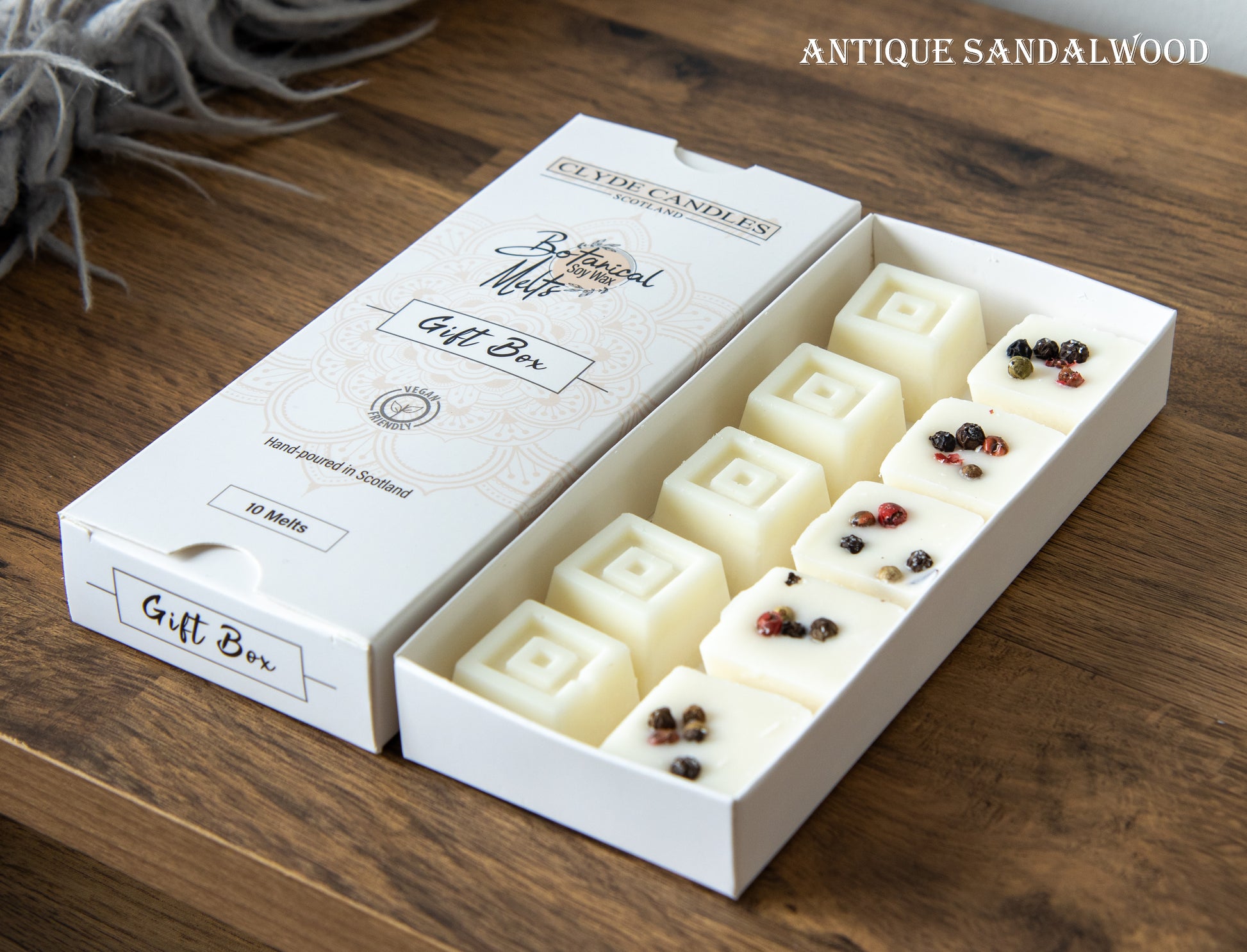 clyde candles botanical wax melts antique sandalwood
