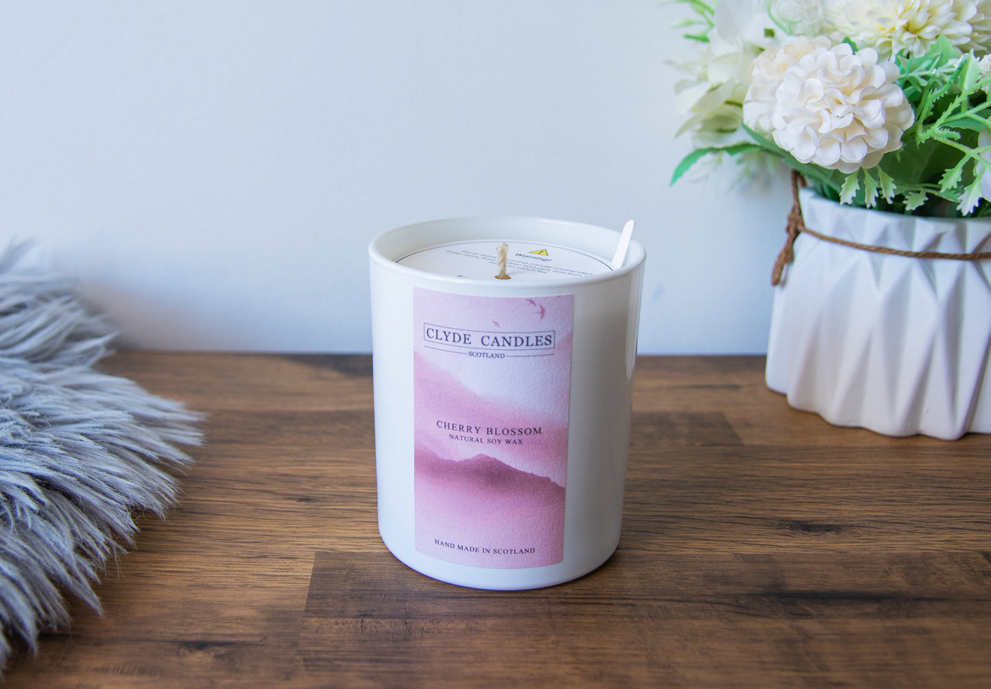 cherry blossom Gift Box Large Glass, Natural Soy wax, Scottish Candles, Clyde Candles, vegan friendly candle