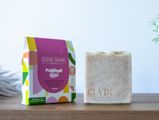 Patchouli and Lime Soap - Clyde Soaps , Cold Process, Palm Oil & Plastic Free, Eco Gift, UK Handmade Vegan, Cruelty Free, Artisan Soap