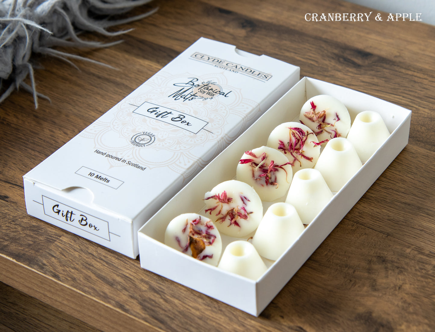 clyde candles botanical wax melts cranberry and apple