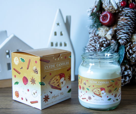Apple Pie Soy Candle Jar, gift box christmas candle, made in scotland