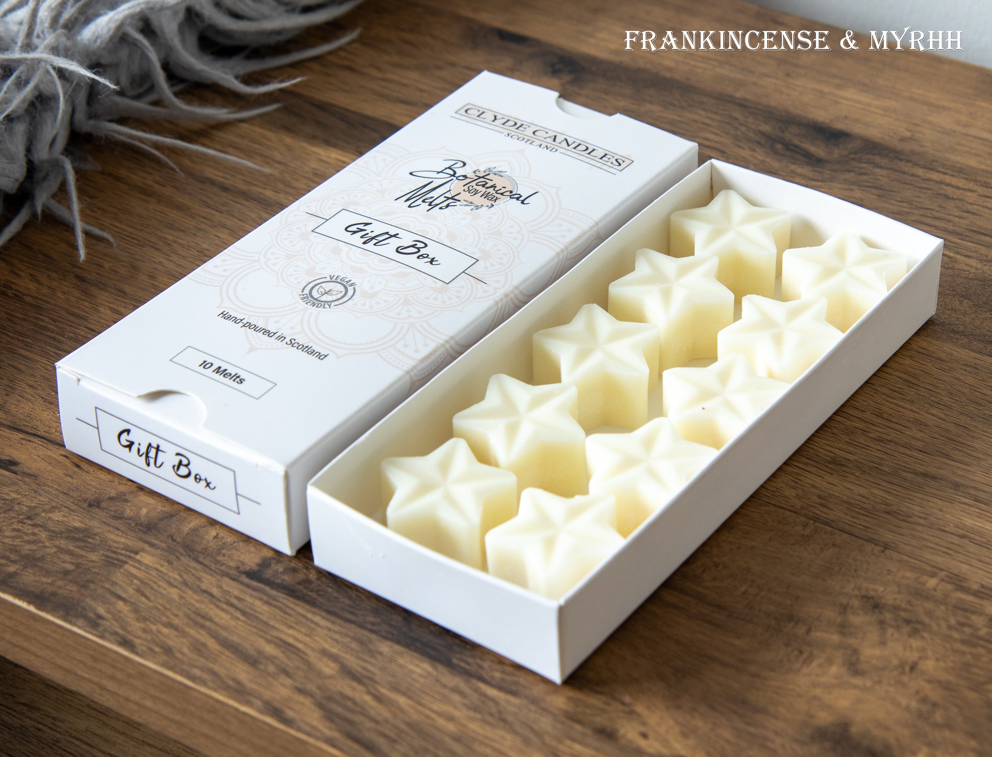 clyde candles botanical wax melts frankincense and myrhh
