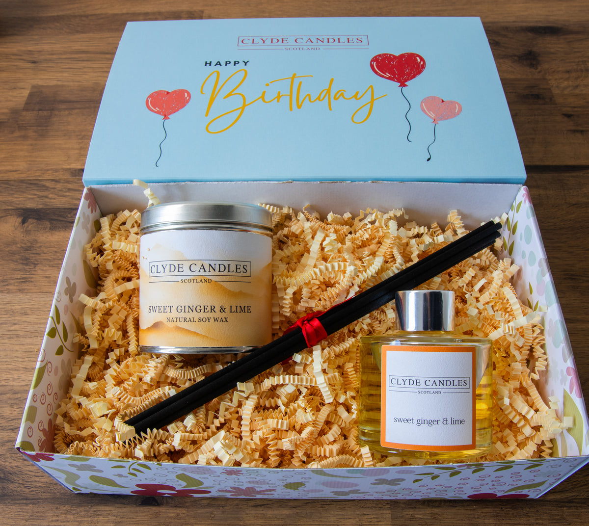 Clyde Candles gift box with Happy Birthday sleeve