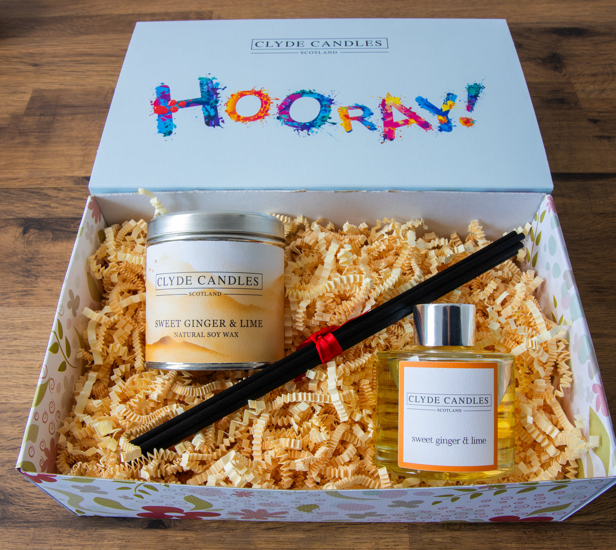 Clyde Candles gift box with Hooray sleeve