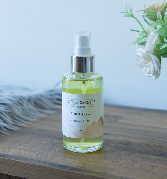cinnamon and clove room spray, scottish room fragrance best gifts, christmas sprice