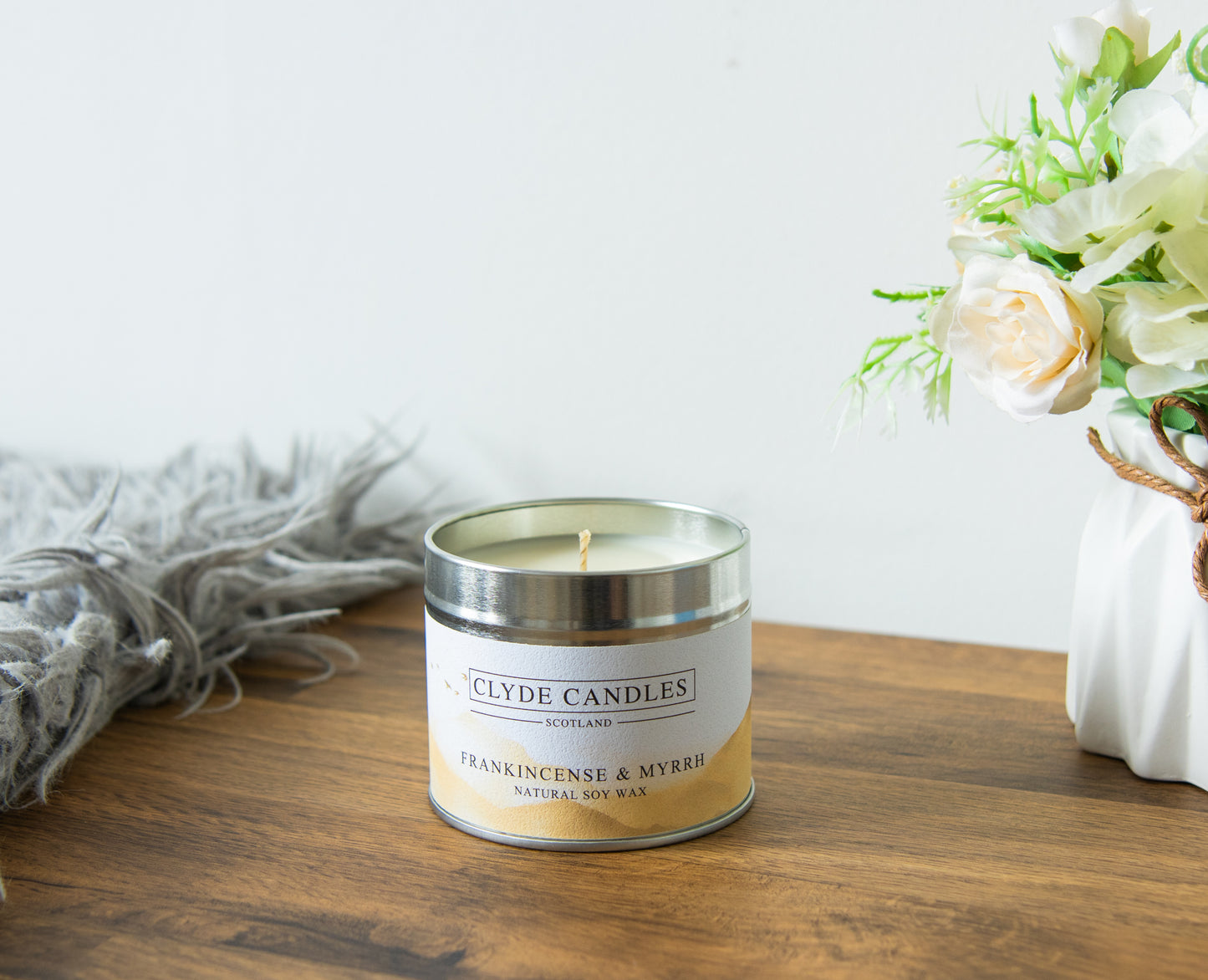 Frankincense & Myrrh Scented Candle Tin, Natural soy wax, Scottish Candles, Clyde Candles, christmas candle, christian gifts