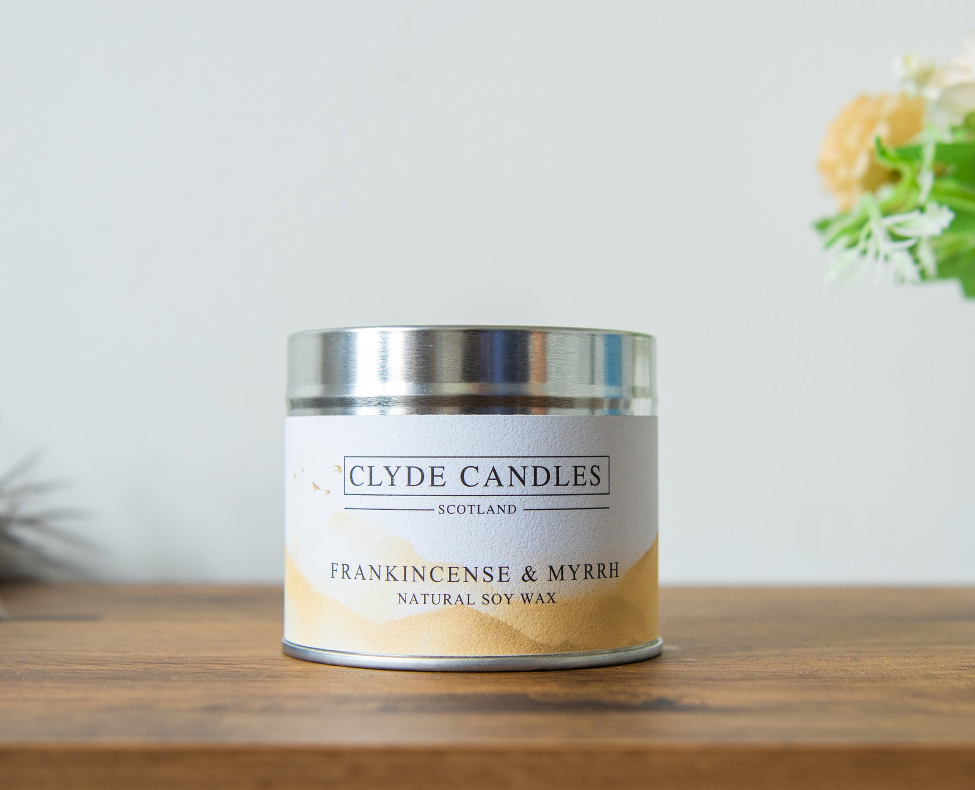 Frankincense & Myrrh Scented Candle Tin, Natural soy wax, Scottish Candles, Clyde Candles, christmas candle, christian gifts