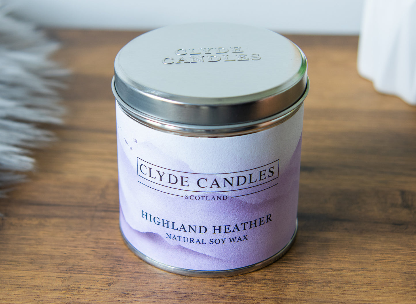 Highland Heather Candle Tin, Natural Soy wax, Scottish Candles, Clyde Candles, vegan friendly candle