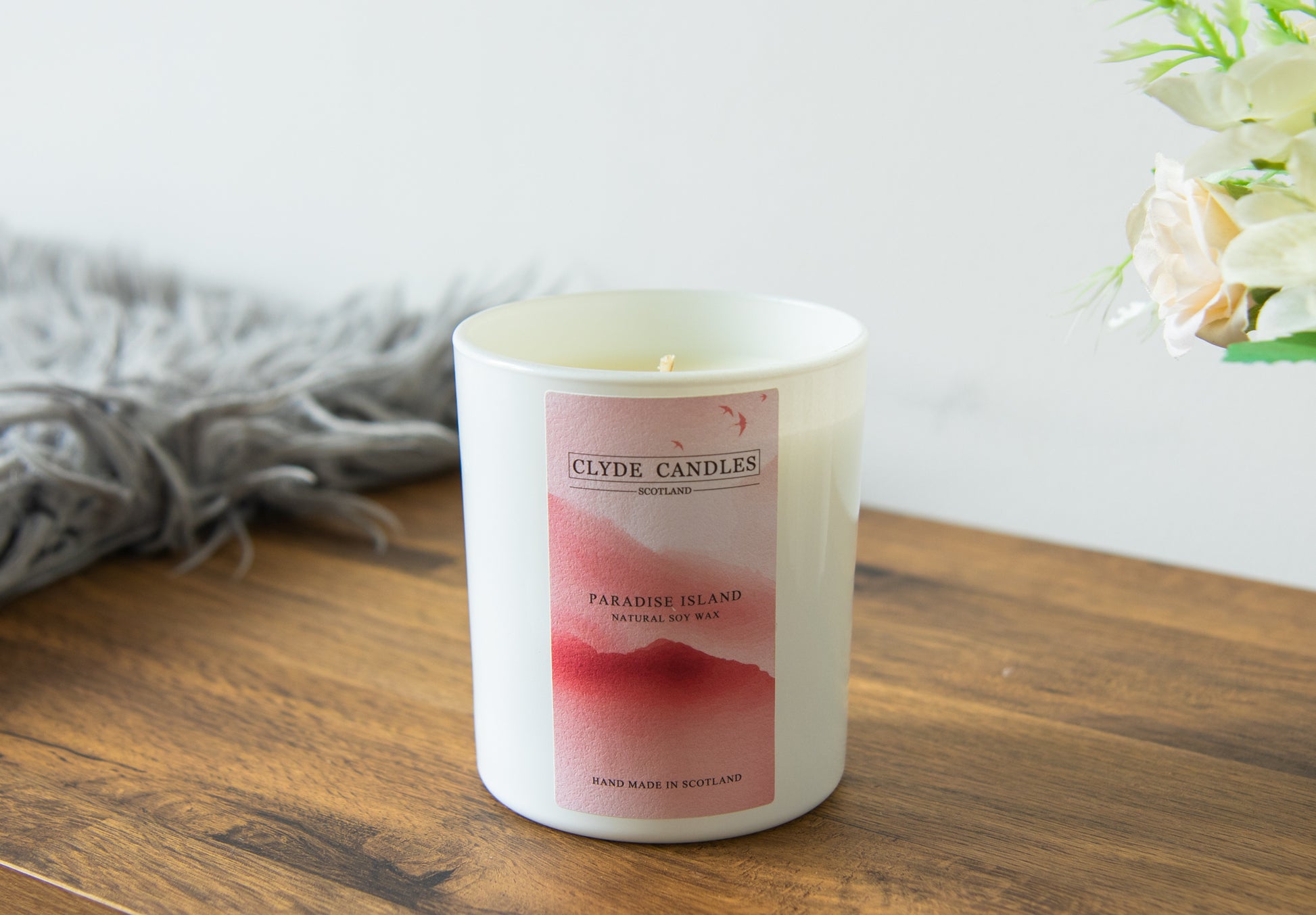 Paradise Island Gift Box Candle - Large Glass, vegan scottish gifts, made in britain