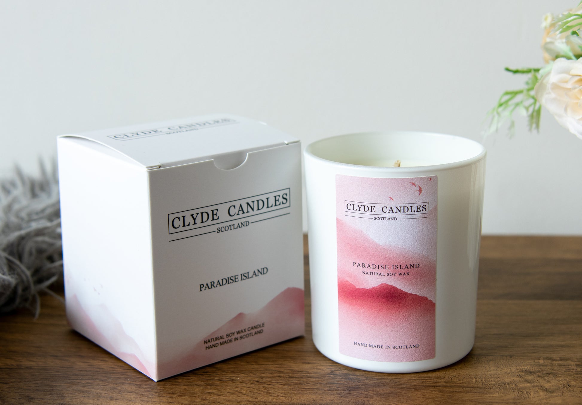 Paradise Island Gift Box Candle - Large Glass, vegan scottish gifts, made in britain