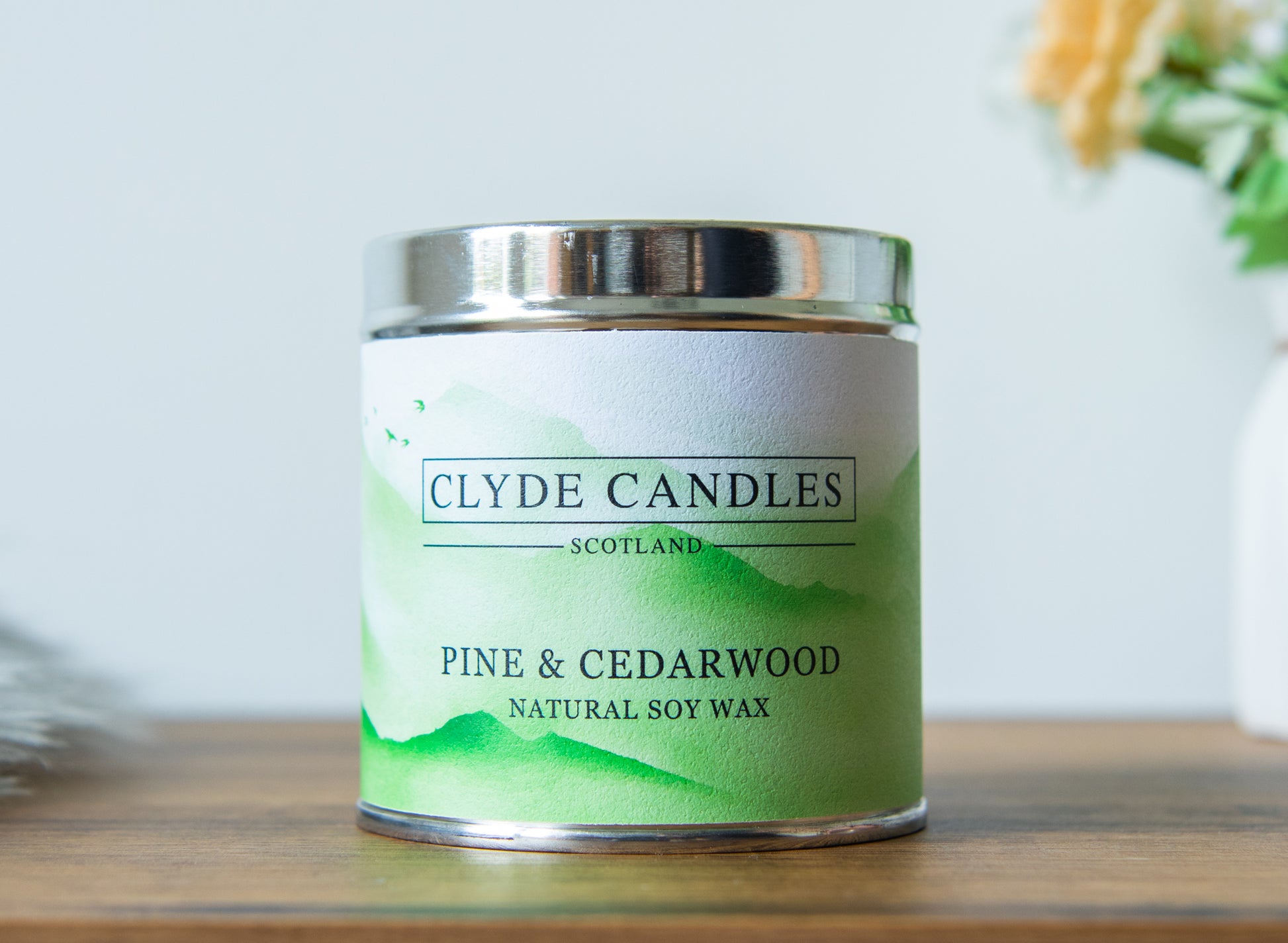 pine and cedarwood scented candle, Christmas tree candle, christmas gifts, clyde candles