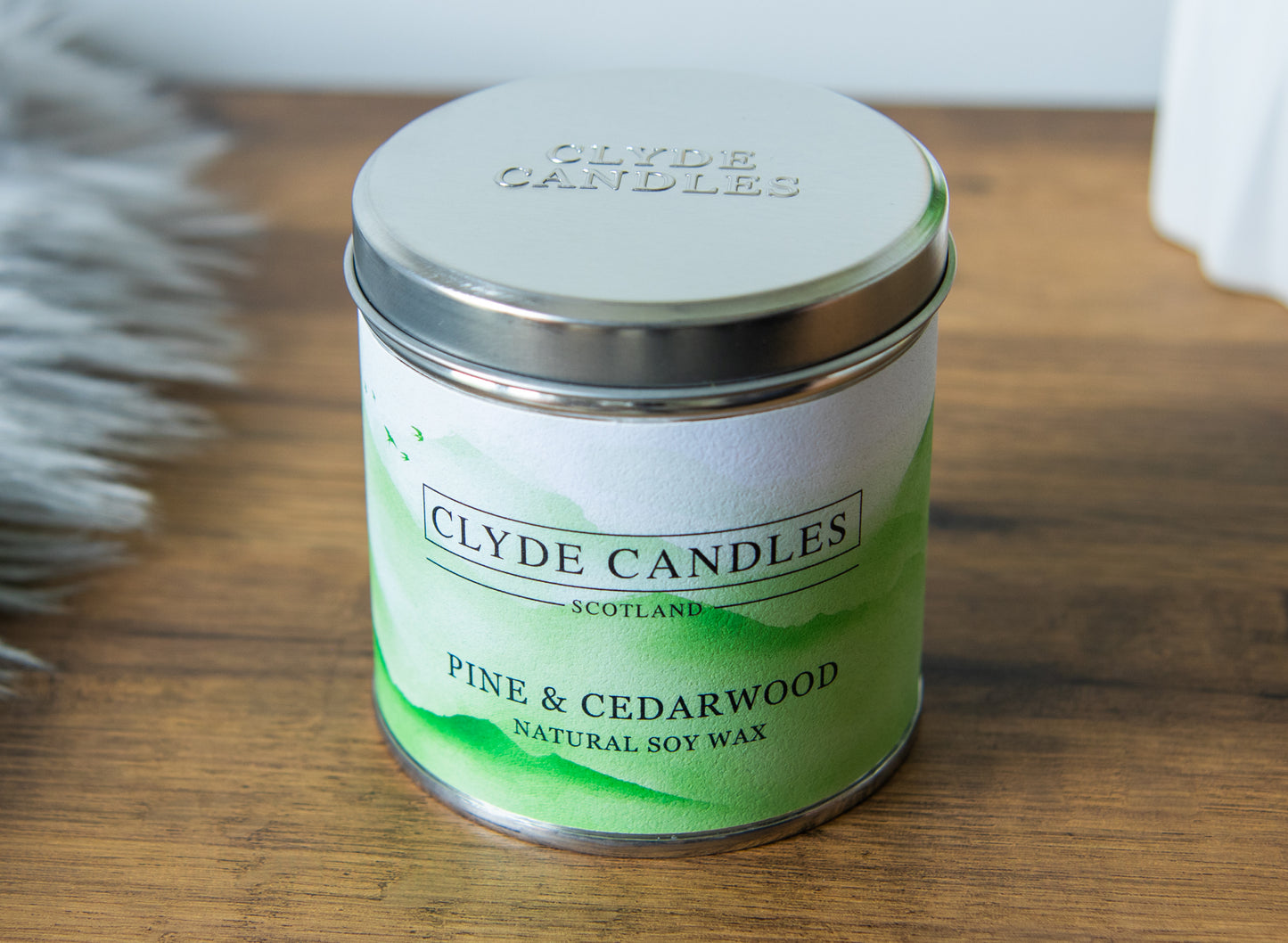 pine and cedarwood scented candle, Christmas tree candle, christmas gifts, clyde candles