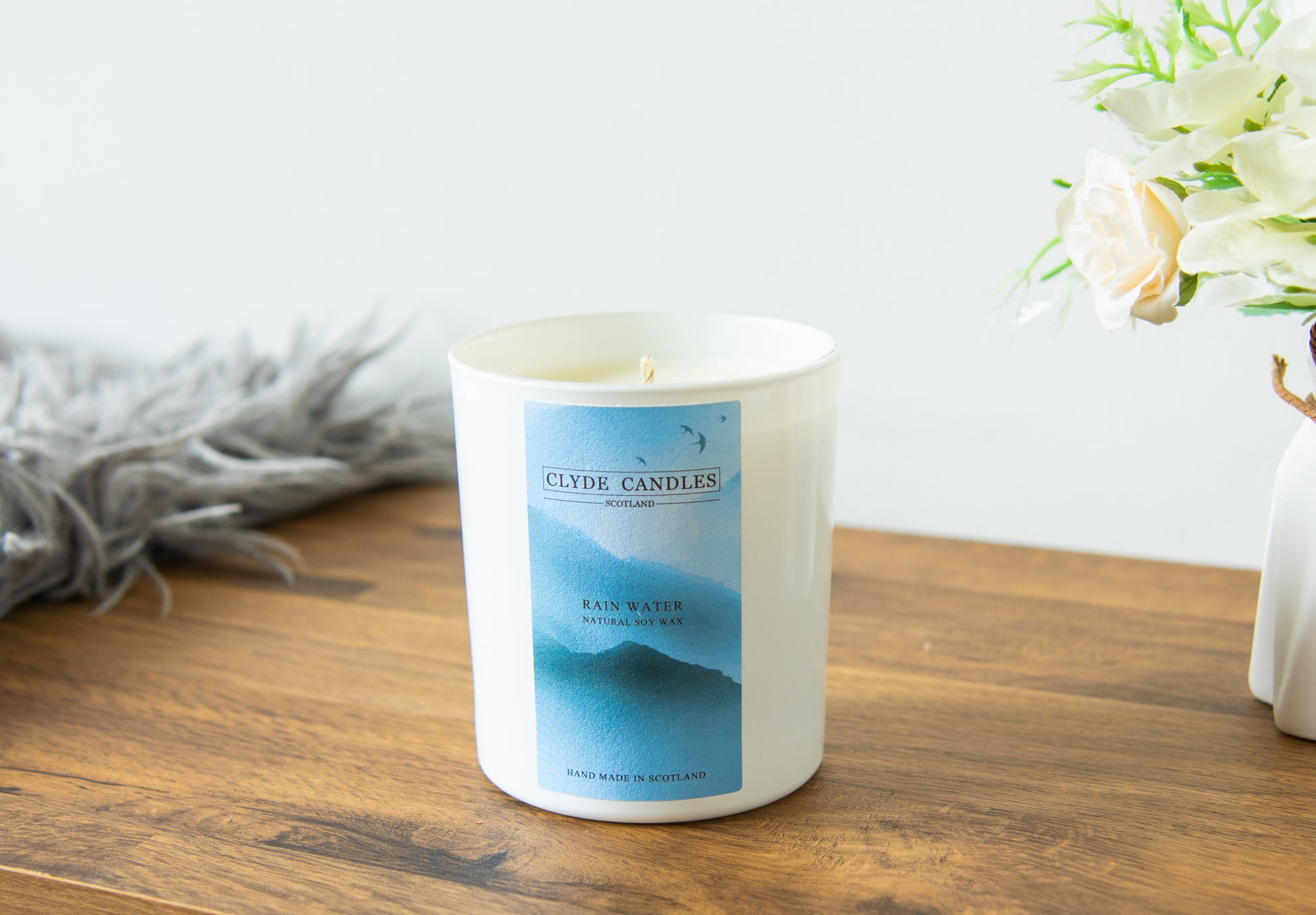 Rain Water Gift Box Candle - Large Glass, luxury natural soy candle gift for her