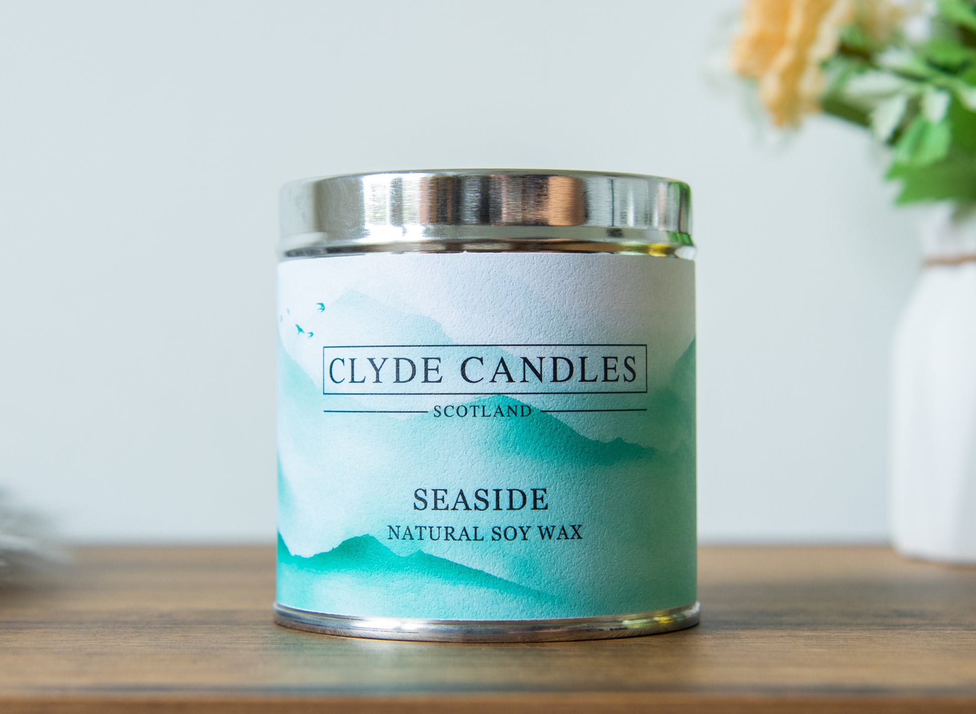 seaside natural soy wax candle, hand made in scotland, scottish gifts made by clyde candles