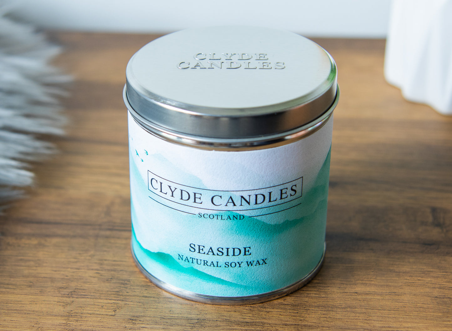 seaside natural soy wax candle, hand made in scotland, scottish gifts made by clyde candles