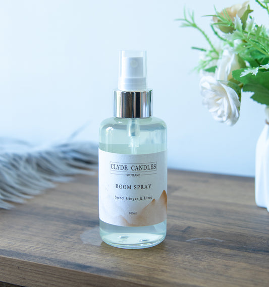 Sweet Ginger and Lime Room Spray, scottish room fragrance best gifts