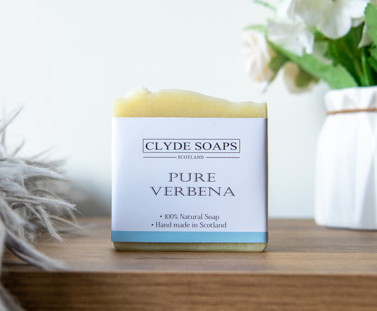 Pure Verbena Soap Bar - Clyde Soaps , Cold Process, Palm Oil & Plastic Free, Eco Gift, UK Handmade Vegan, Cruelty Free, Artisan Soap