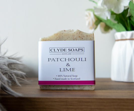 Patchouli and Lime Soap - Clyde Soaps , Cold Process, Palm Oil & Plastic Free, Eco Gift, UK Handmade Vegan, Cruelty Free, Artisan Soap