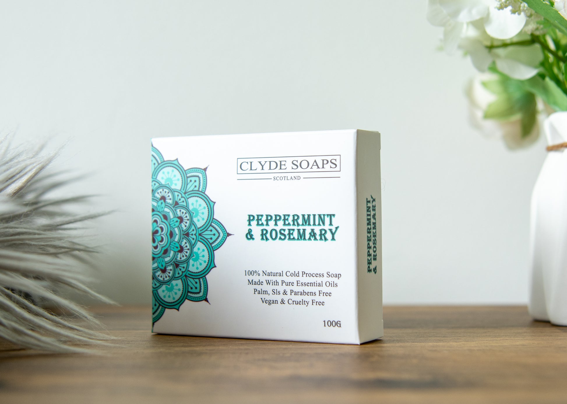 Peppermint, Rosemary and Poppy Soap - Clyde Soaps , Cold Process, Palm Oil & Plastic Free, Eco Gift, UK Handmade Vegan, Cruelty Free