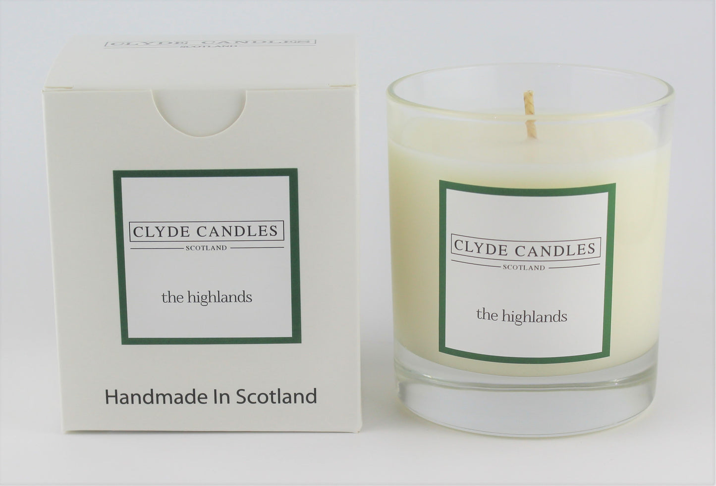 The Highlands Gift Box Candle - Large Glass Natural Soy wax, Scottish Candles, Clyde Candles