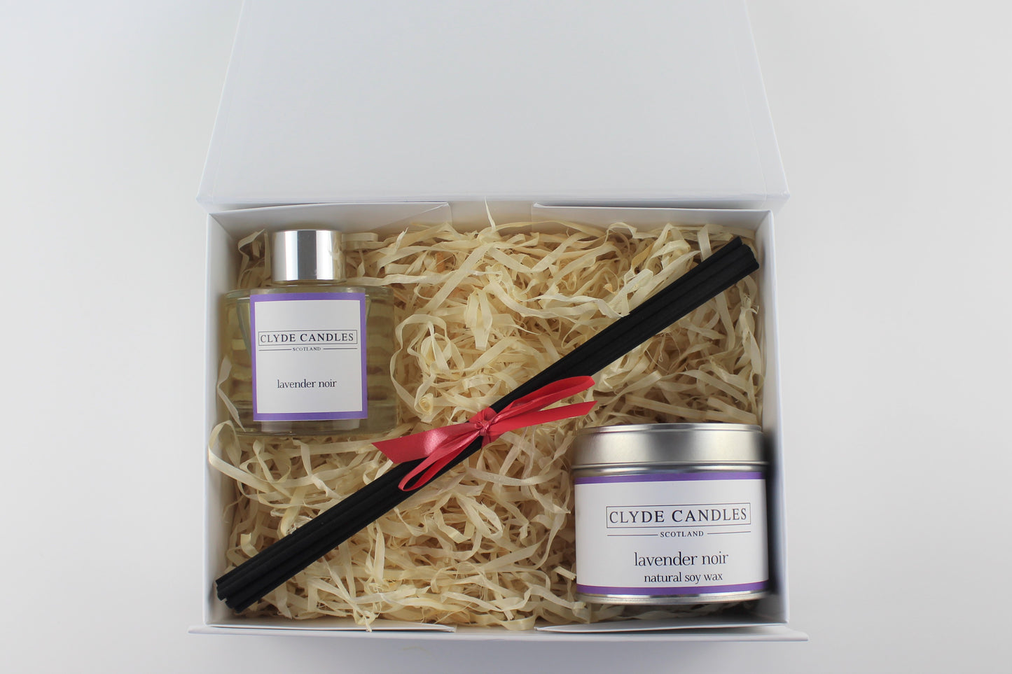 Lavender Noir Diffuser & Candle Gift Box Set - Scottish Natural Soy Candle