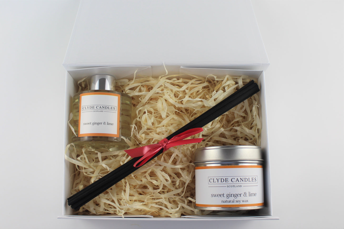 Sweet Ginger & Lime Diffuser & Candle Gift Box Set - Scottish Natural Soy Candle