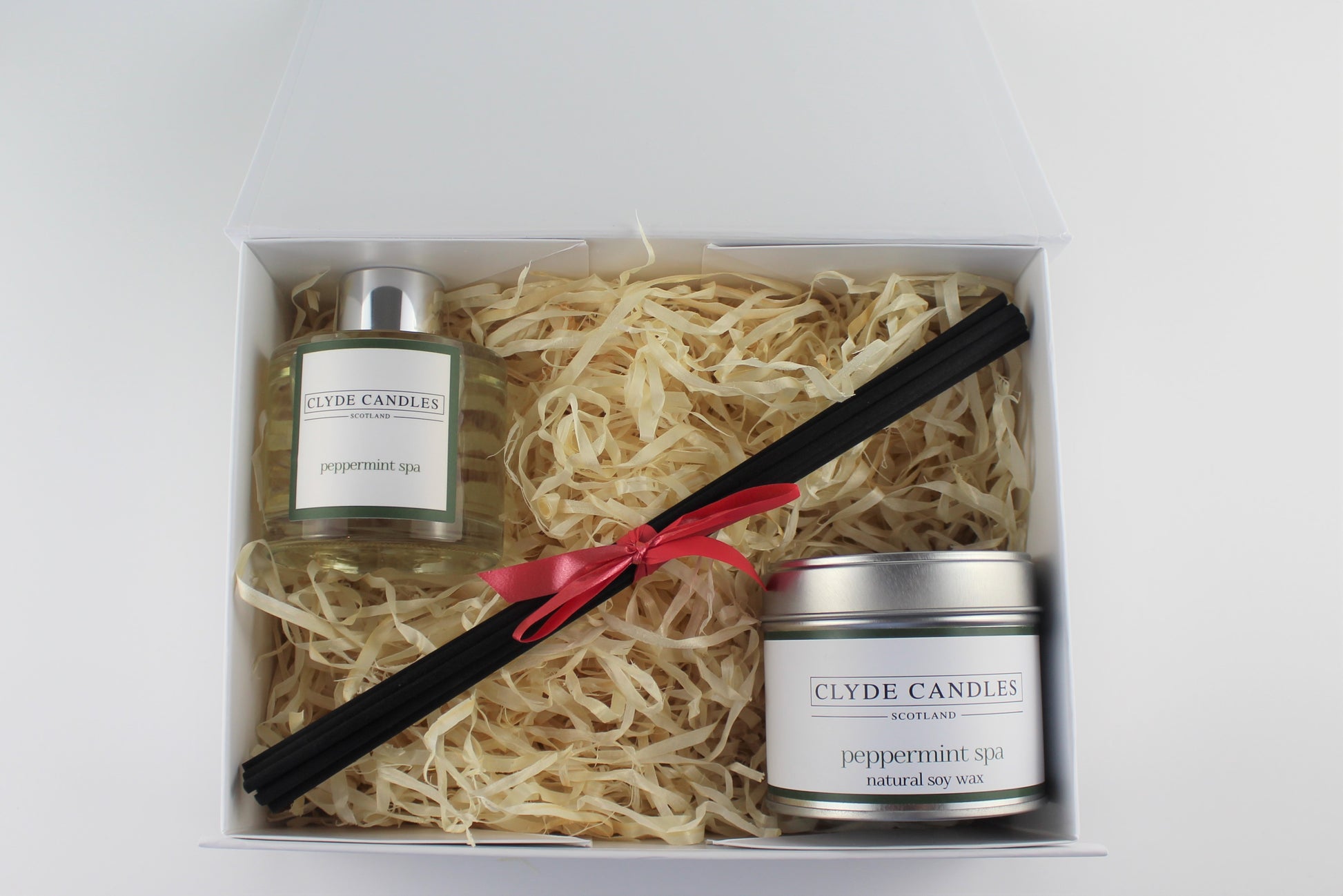 Peppermint Spa Diffuser & Candle Gift Box Set - Scottish Natural Soy Candle