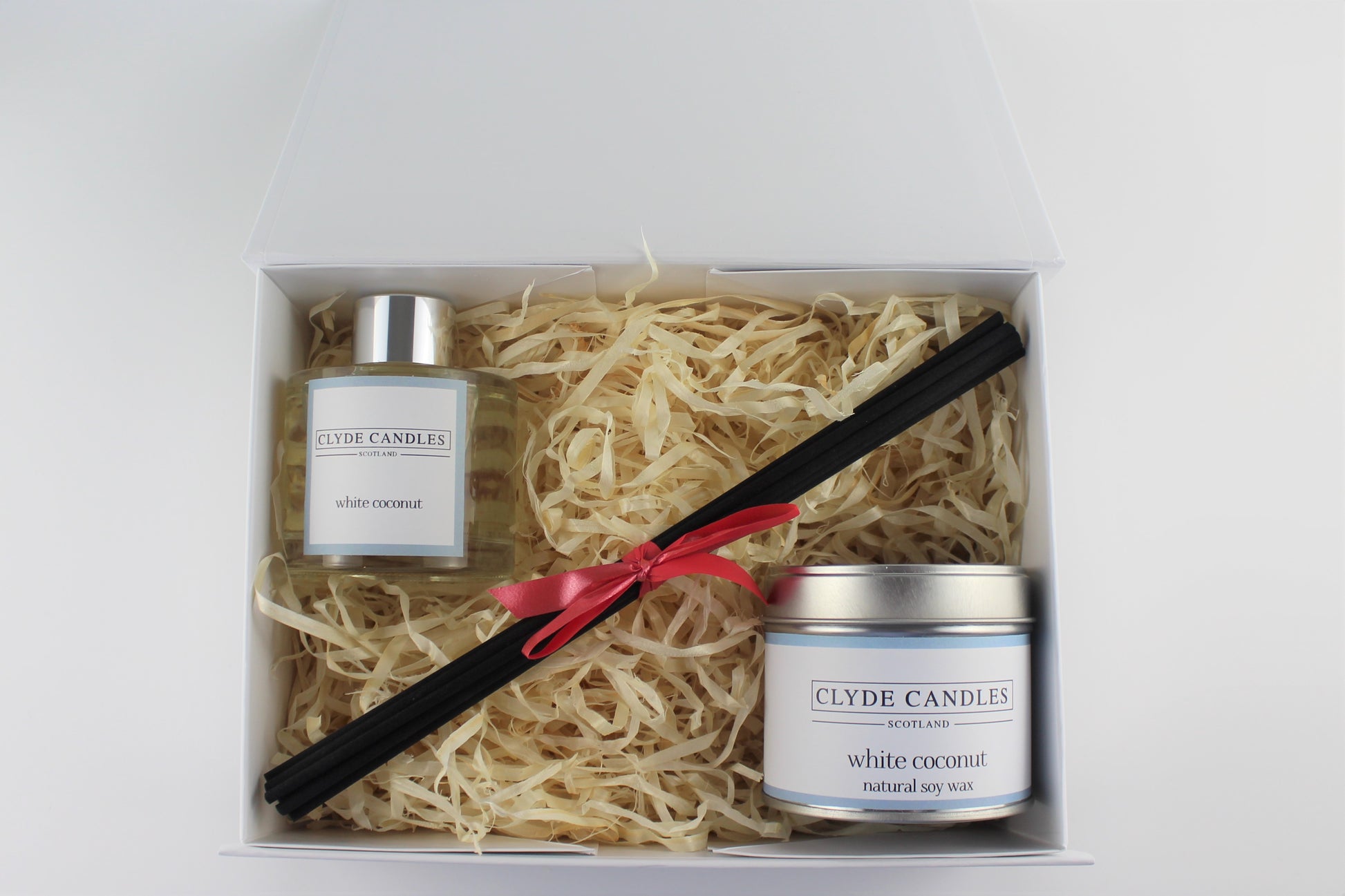 White Coconut Diffuser & Candle Gift Box Set - Scottish Natural Soy Candle
