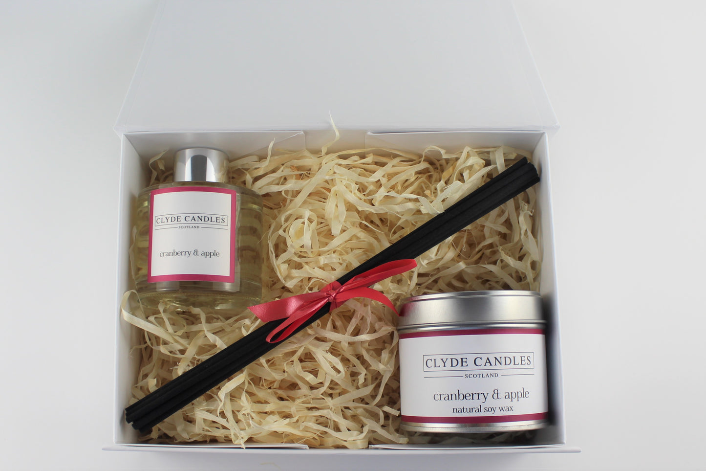 Cranberry & Apple Diffuser & Candle Gift Box Set - Scottish Natural Soy Candle