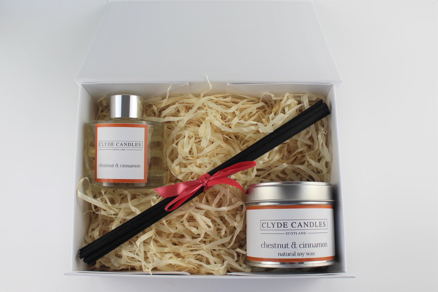 Chestnut & Cinnamon Diffuser & Candle Gift Box Set - Scottish Natural Soy Candle