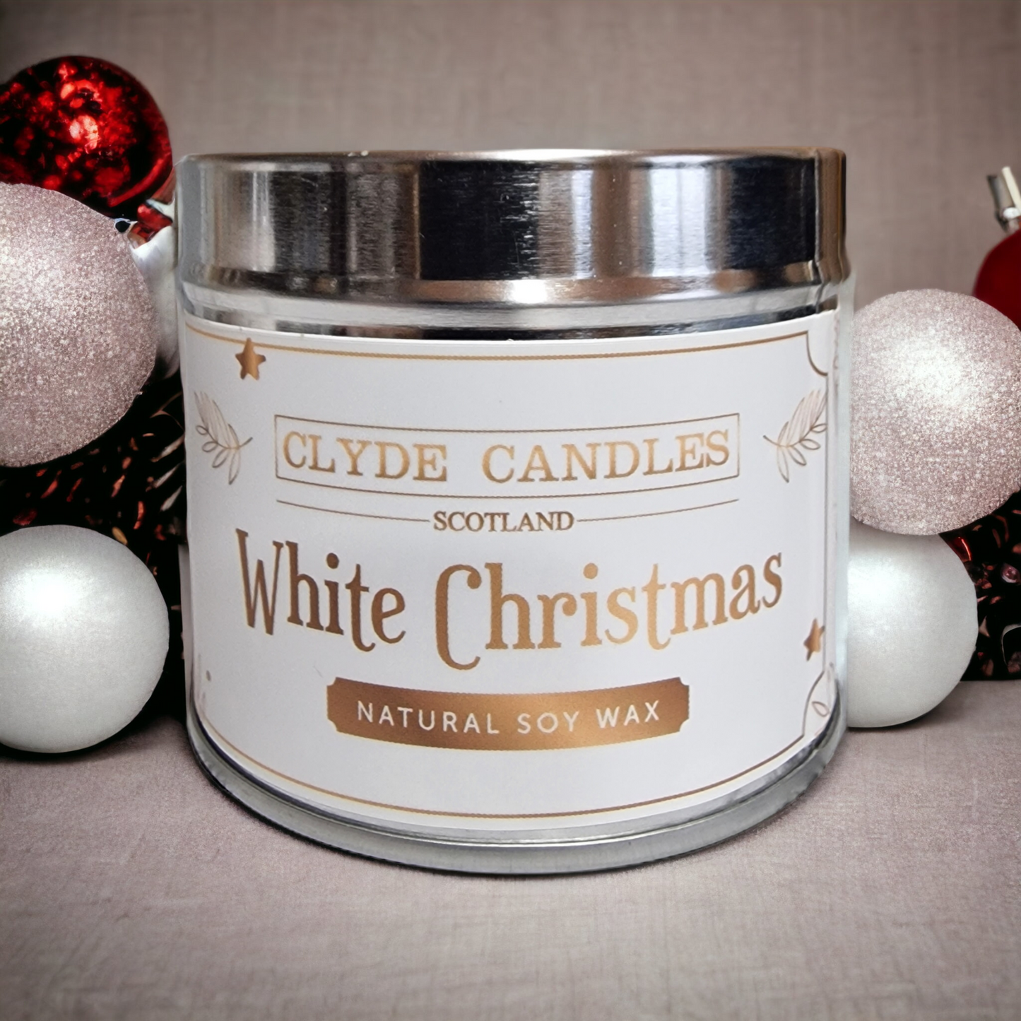 White Christmas Candle Tin, Last Few Remaining