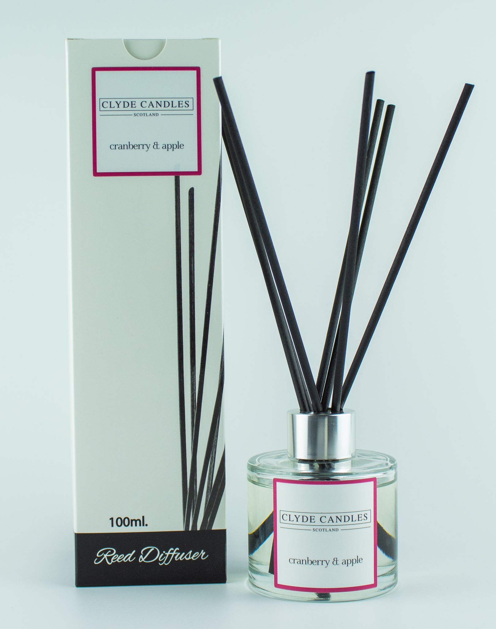 Cranberry & Apple Reed Diffuser - Clyde Candles, Luxury Diffuser Oil ...