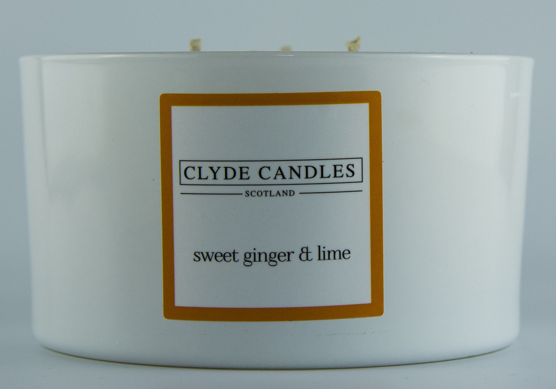 Sweet Ginger & Lime Scented Candle Gift Box Three Wicks, Natural Soy wax, Scottish Candles, Clyde Candles, Lemongrass soy candle, Fresh candle, 