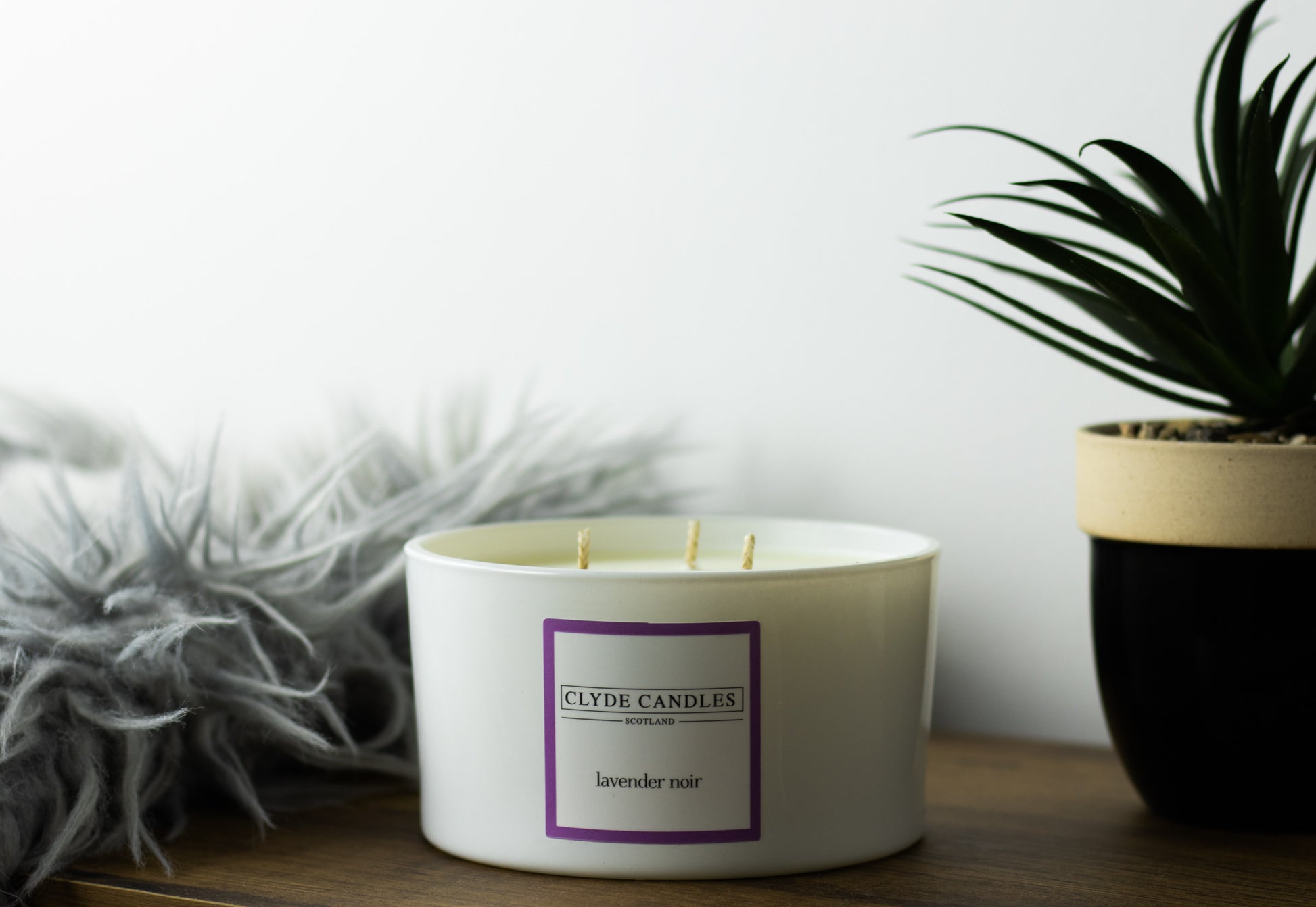lavender noir Scented Candle Gift Box Three Wicks, Natural Soy wax, Scottish Candles, Clyde Candles, Gifts for mum, Mothers day gifts, Vegan Candle