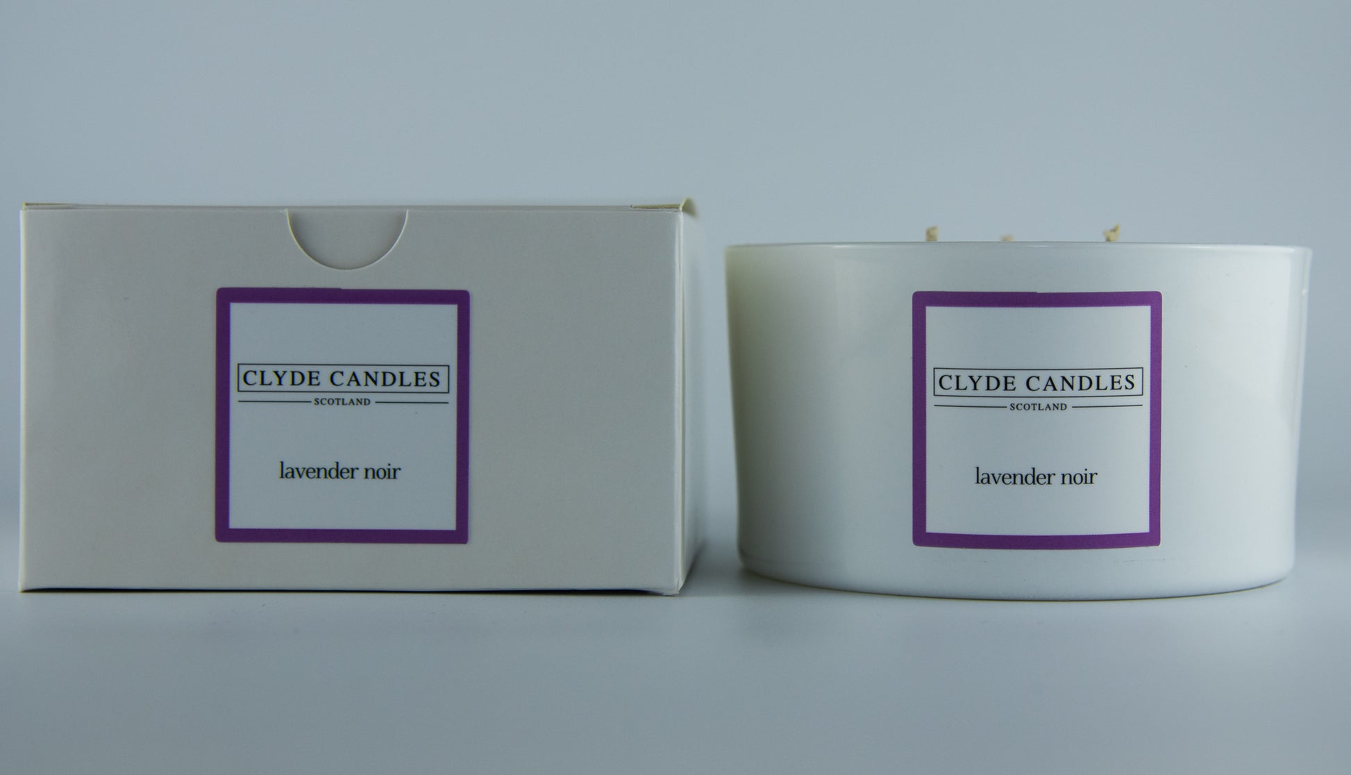 lavender noir Scented Candle Gift Box Three Wicks, Natural Soy wax, Scottish Candles, Clyde Candles, Gifts for mum, Mothers day gifts, Vegan Candle