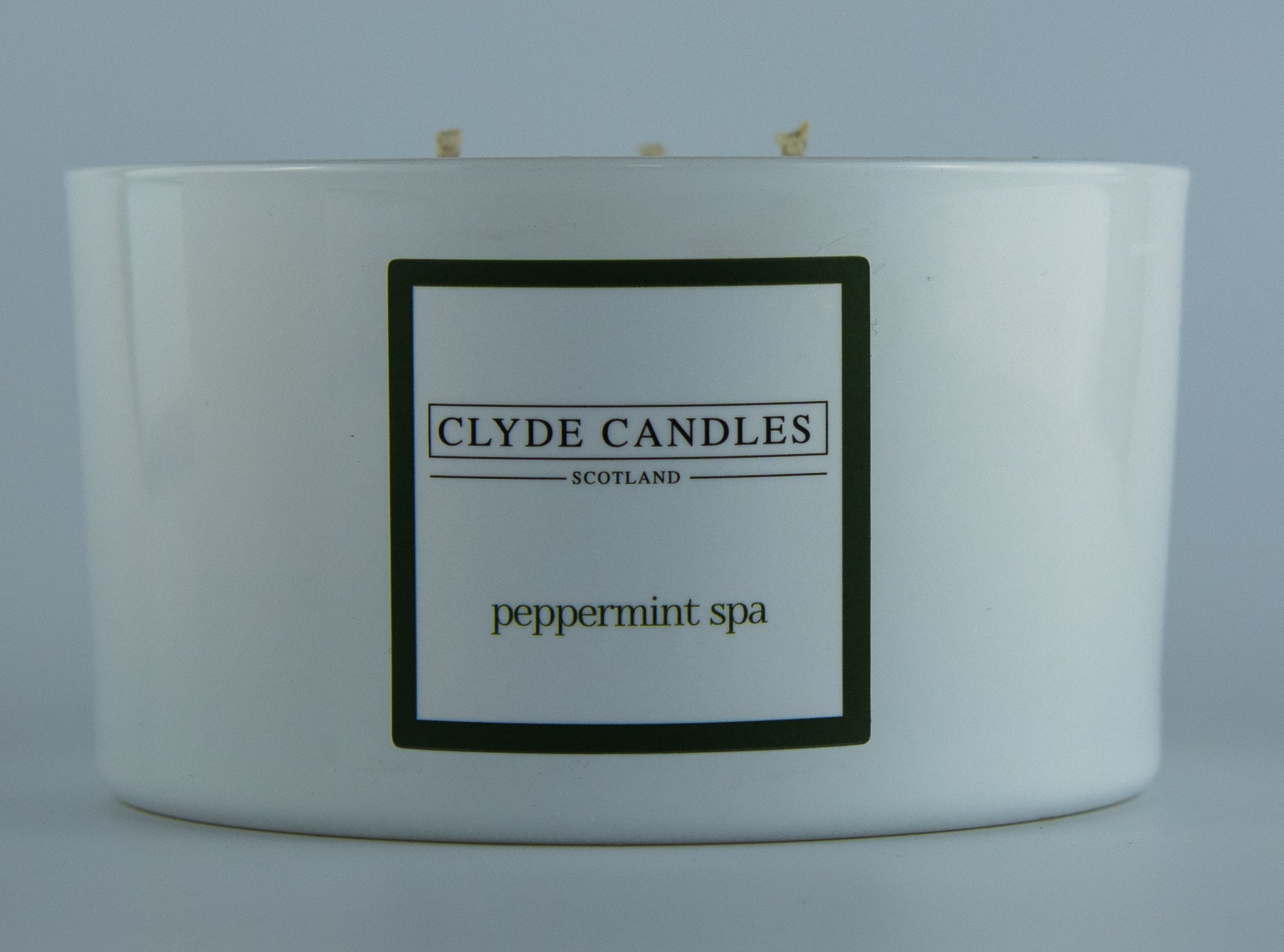 Peppermint Spa Scented Candle Gift Box Three Wicks, Natural Soy wax, Scottish Candles, Clyde Candles, eucalyptus soy candle, Fresh candle, bathroom candle