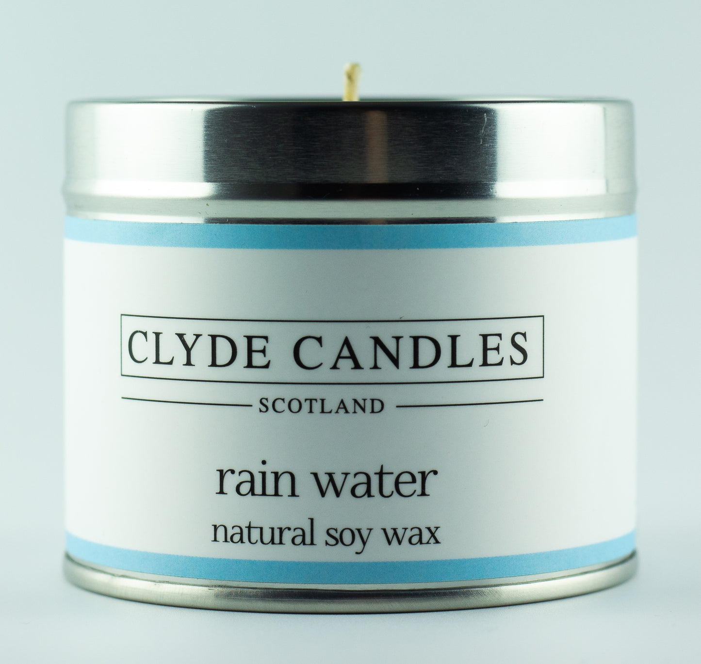 Rain Water Scented Candle Tin, Natural Soy wax, Scottish Candles, Clyde Candles