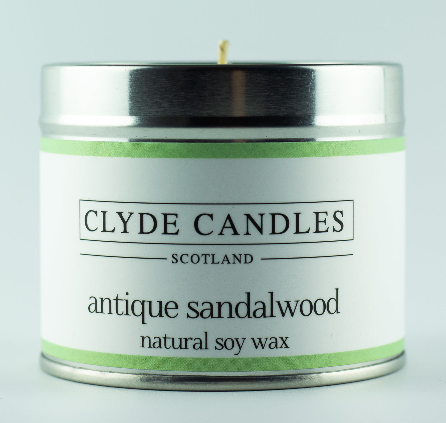 Antique Sandalwood Scented Candle Tin, Natural soy wax, Scottish Luxury Candles, Clyde Candles