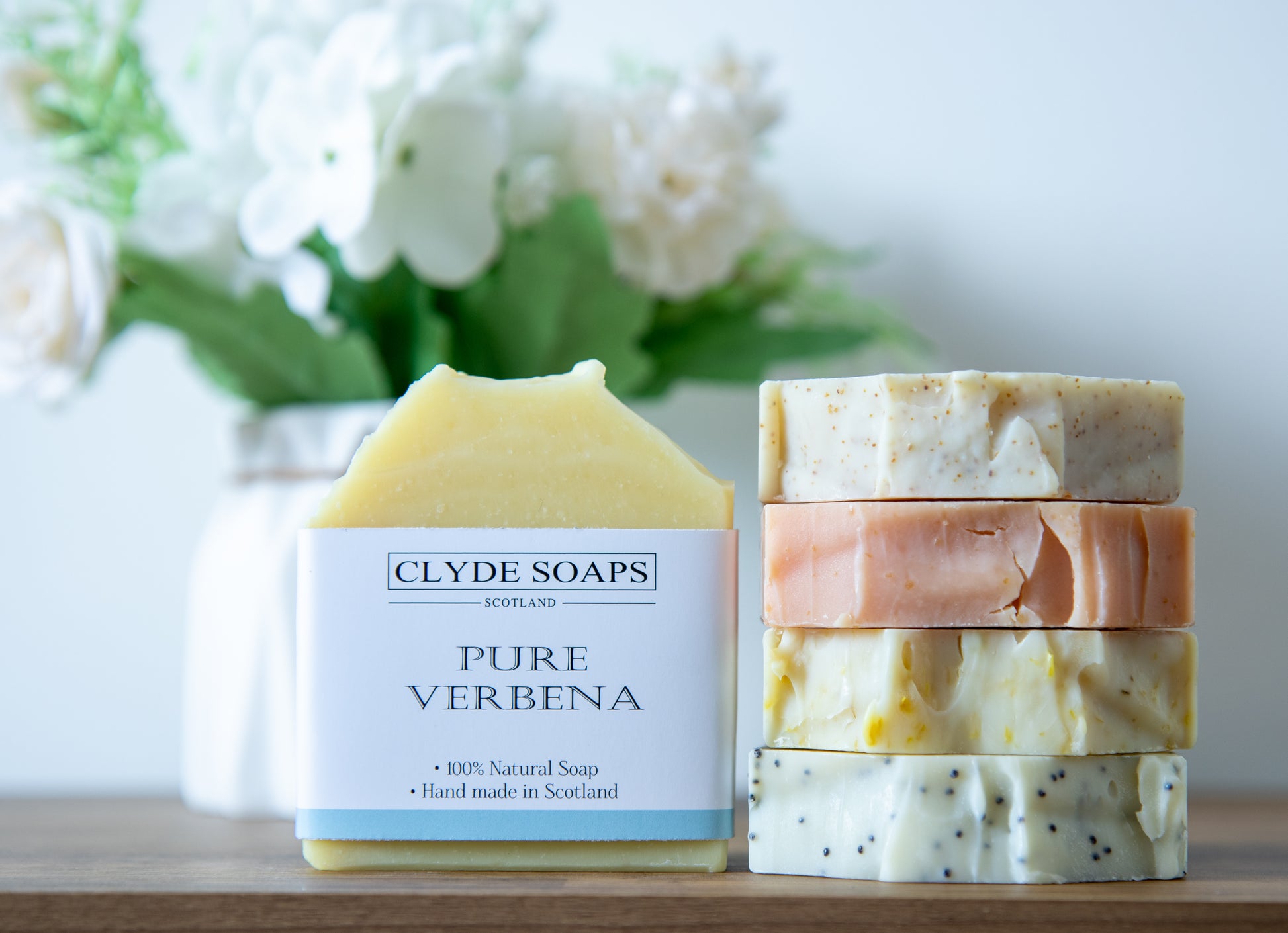 Pure Verbena Soap Bar - Clyde Soaps , Cold Process, Palm Oil & Plastic Free, Eco Gift, UK Handmade Vegan, Cruelty Free, Artisan Soap